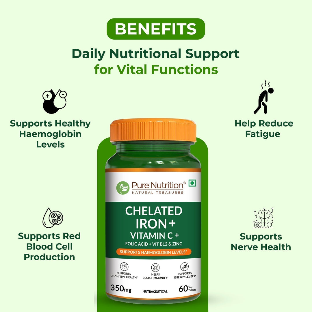 Iron with Folic Acid 60 Tablets | Supports Haemoglobin Production