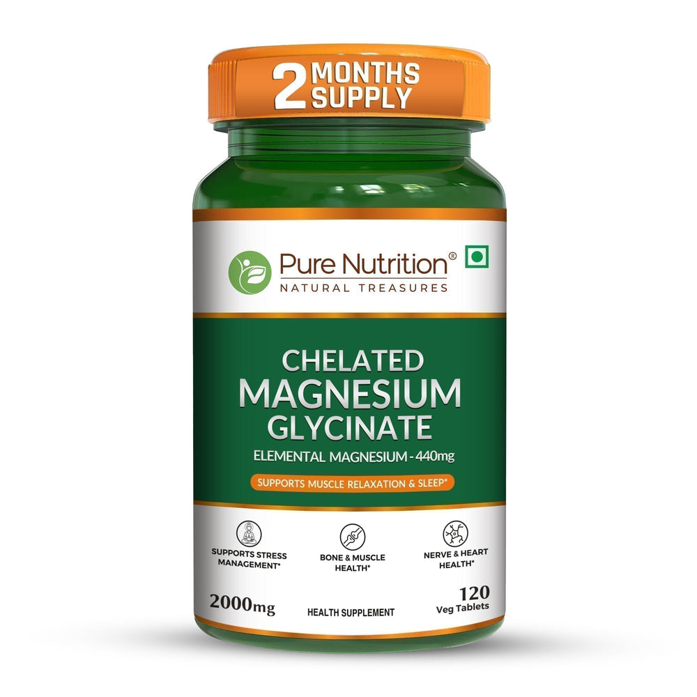 Chelated Magnesium Glycinate 2000mg Supplement | 120 Tablets