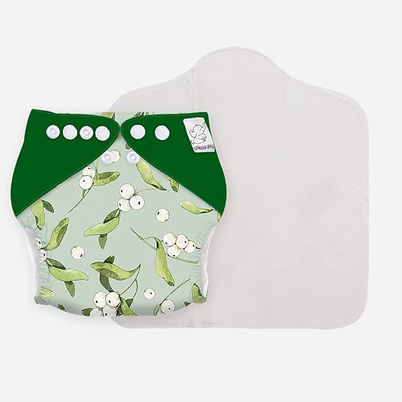Snugkins 100% Organic Cotton Reusable Cloth Diaper With Prefold Pad for New Born Babies - Pack 1