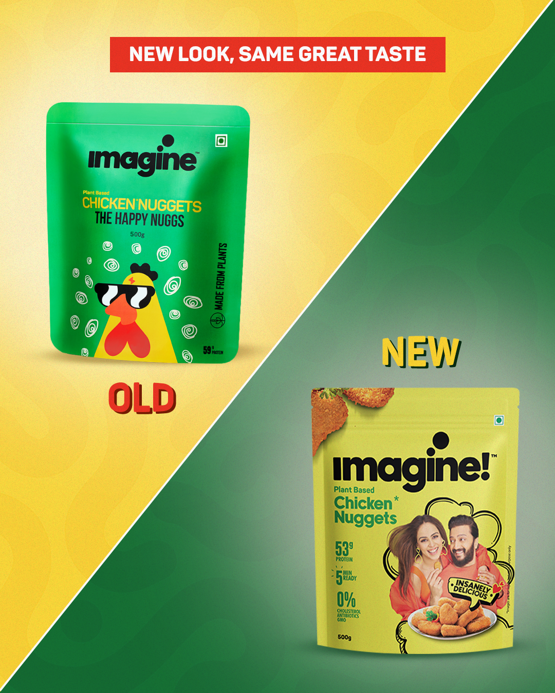 Imagine Plant Based Chicken Nuggets - Pack of 3x500gm.