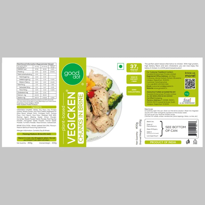 GoodDot Vegicken Chunks in Brine | 400 g