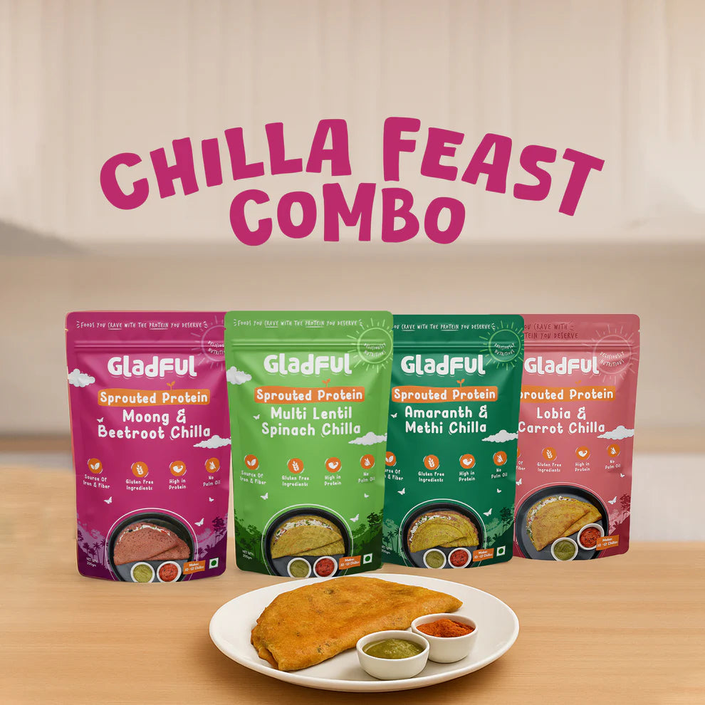 Gladful Chilla Feast Combo - 4 Packs | 800gms
