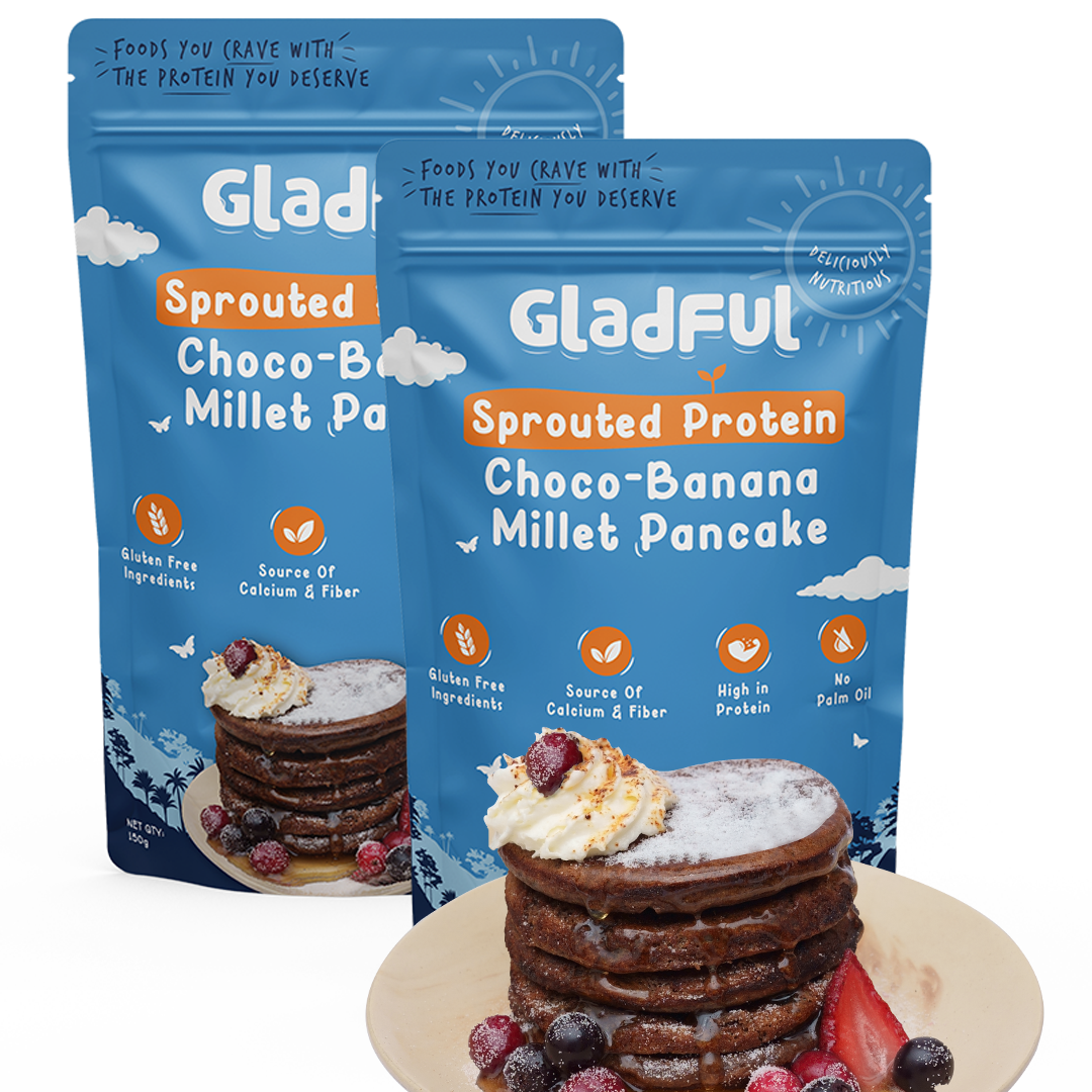Sprouted pancake choco banana with millet lobia masoor protein for kids & families - pack of 2 - 300 gms
