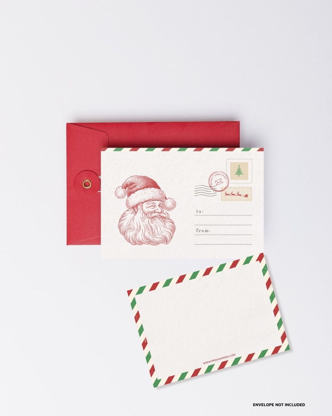 Christmas Note Cards, Limited Edition Custom Hemp Handmade Paper, Eco - Friendly Holiday Cards - Set of 10 without envelopes - Suspire