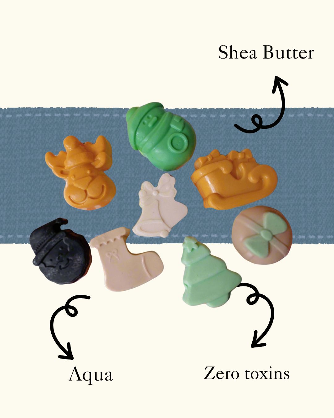 Sobek Naturals Christmas Ornaments Cartoon Shaped Kids Soap- Set