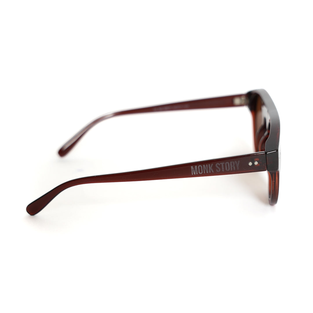 Monkstory Bold Aviator Unisex Sunglasses - Brown