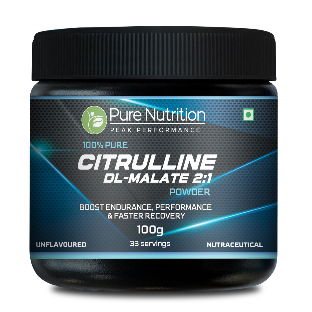 100% Pure L Citrulline DL Malate 2:1 Powder (Unflavoured) Faster Recovery & Reduce Muscle Fatigue