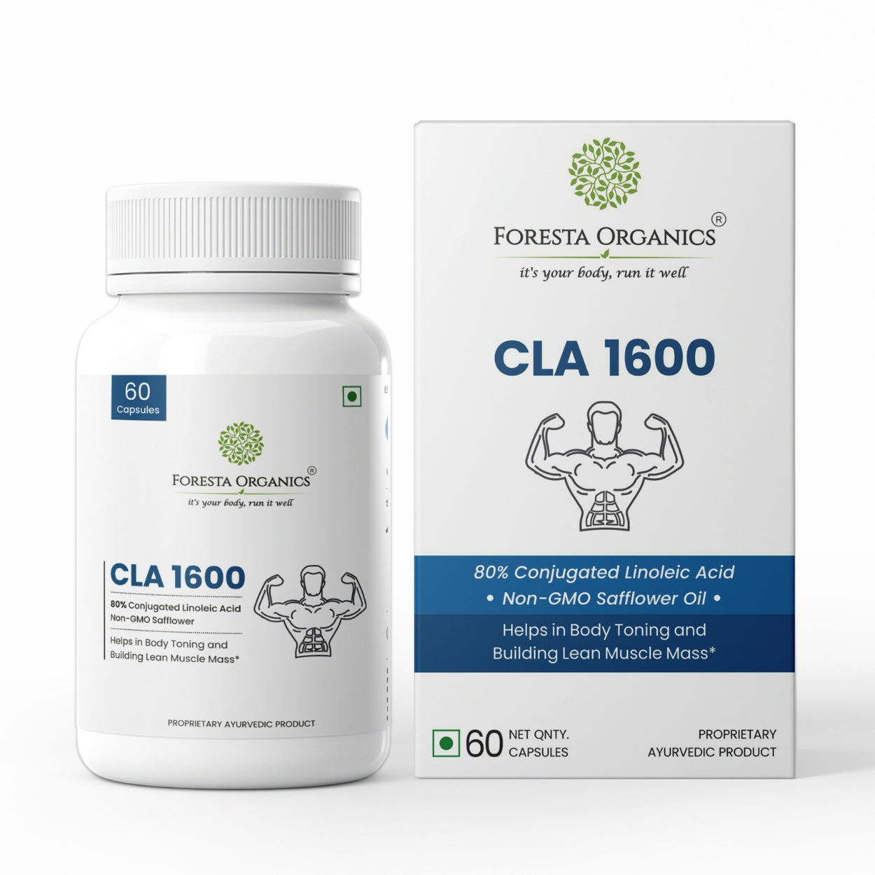 Foresta Organics CLA 1600 Vegan with 80% Conjugated Linoleic Acid - 60 Capsules