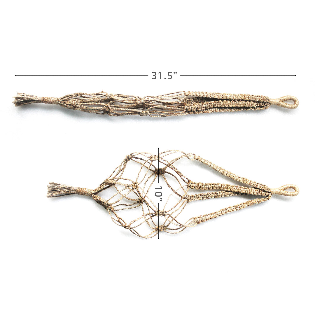 CLASSIC Terracotta Planter with Jute Macrame Hanger Design1 - Suspire