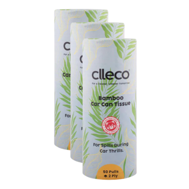 CLLECO Bamboo Car Can Tissue 20 x 15 cm; 50 Pulls 2 Ply