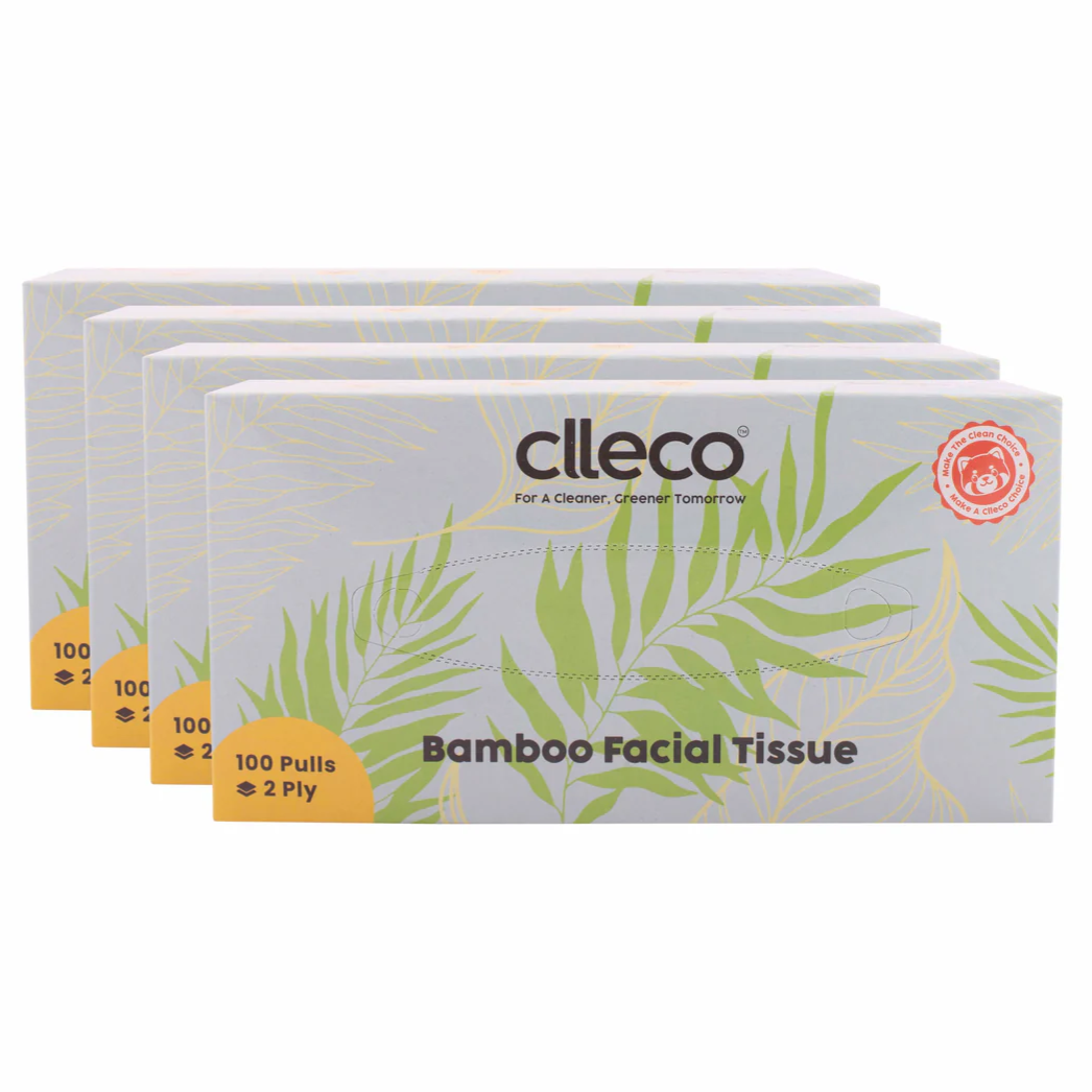 CLLECO Bamboo Facial Tissue 20 x 20 cm; 100 Pulls 2 Ply