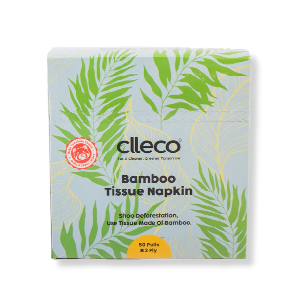 CLLECO Bamboo Tissue Napkins 30 x 30 cm; 50 Pulls 2 Ply