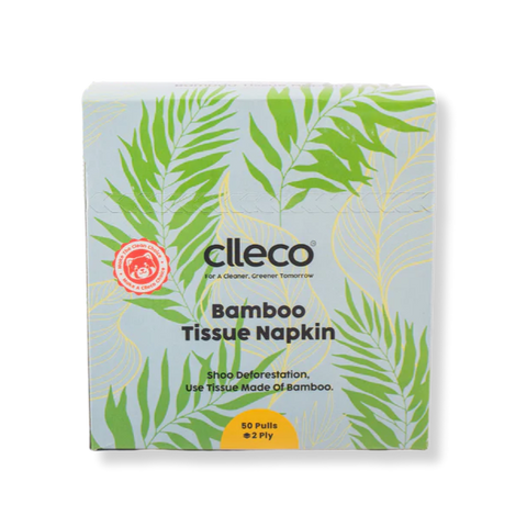 CLLECO Bamboo Tissue Napkins 30 x 30 cm; 50 Pulls 2 Ply