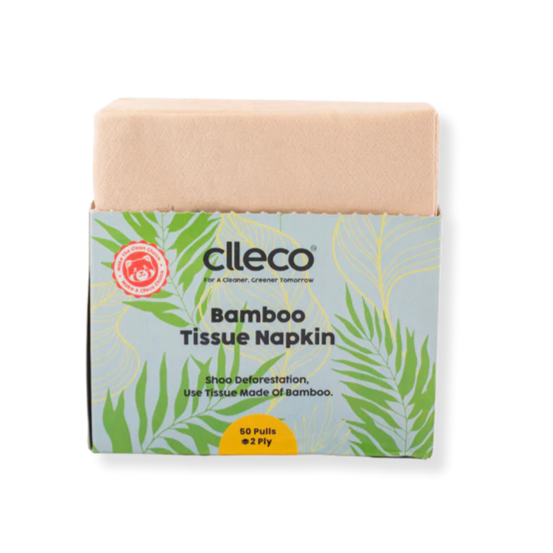 CLLECO Bamboo Tissue Napkins 30 x 30 cm; 50 Pulls 2 Ply