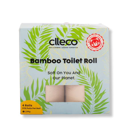 CLLECO Bamboo Toilet Roll - 270 Pulls Per Roll - 4 Rolls - 2 Ply