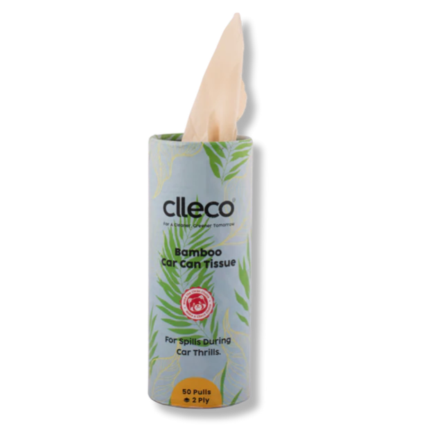 CLLECO Bamboo Car Can Tissue 20 x 15 cm; 50 Pulls 2 Ply