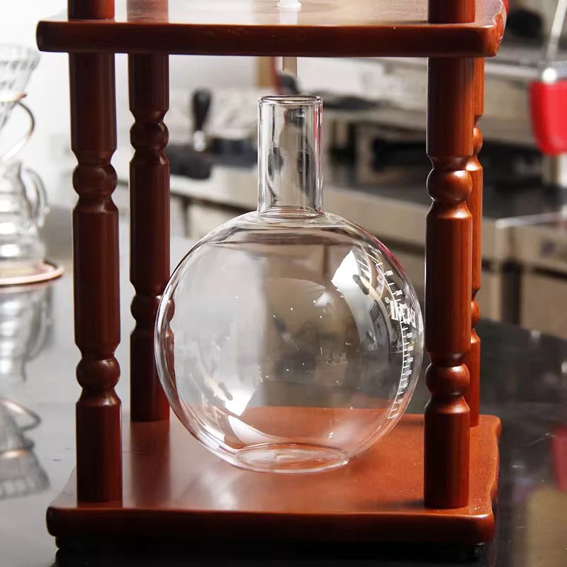 The Bean Co Roasters Cold Brew Coffee Tower – 3L Capacity | Slow Drip Cold Brew Maker Japan-Style | Premium Glass & Wood Design