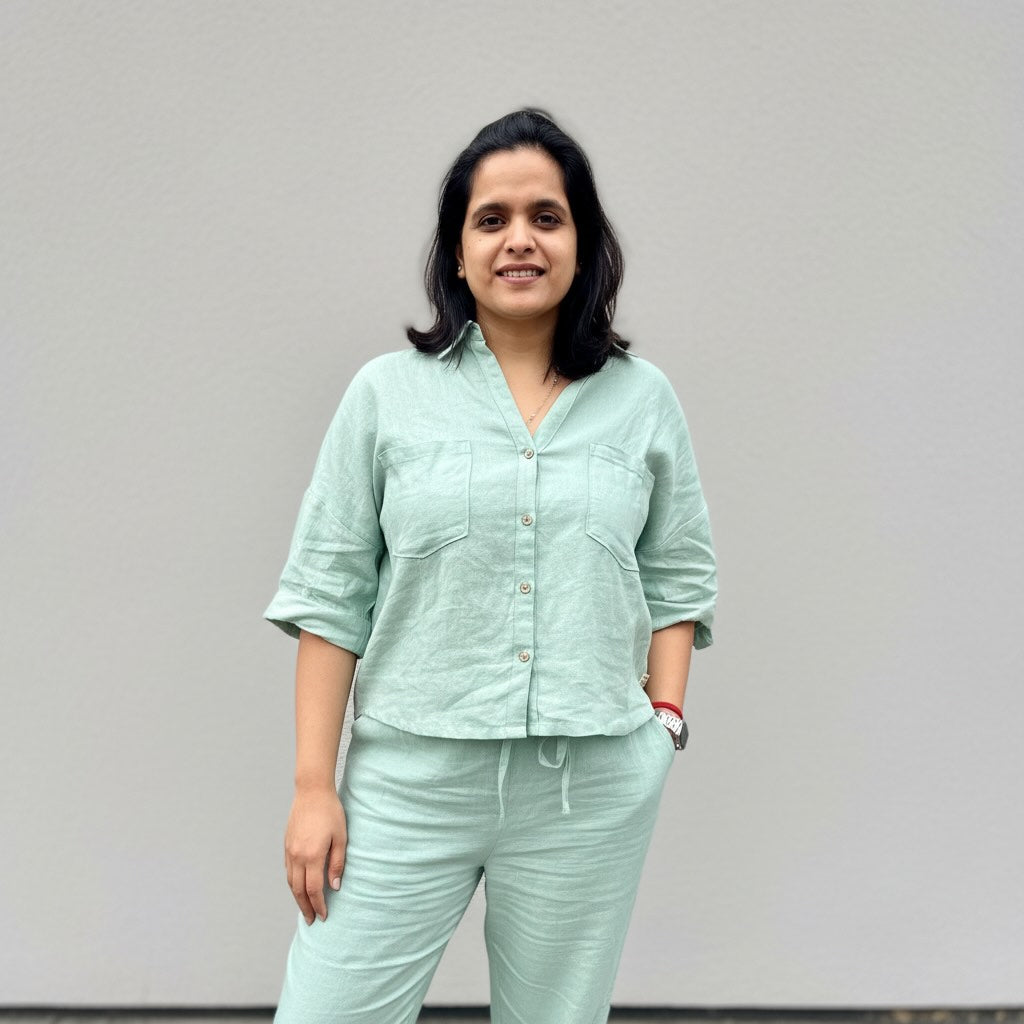 100% Premium Linen Boxy Shirt - Women