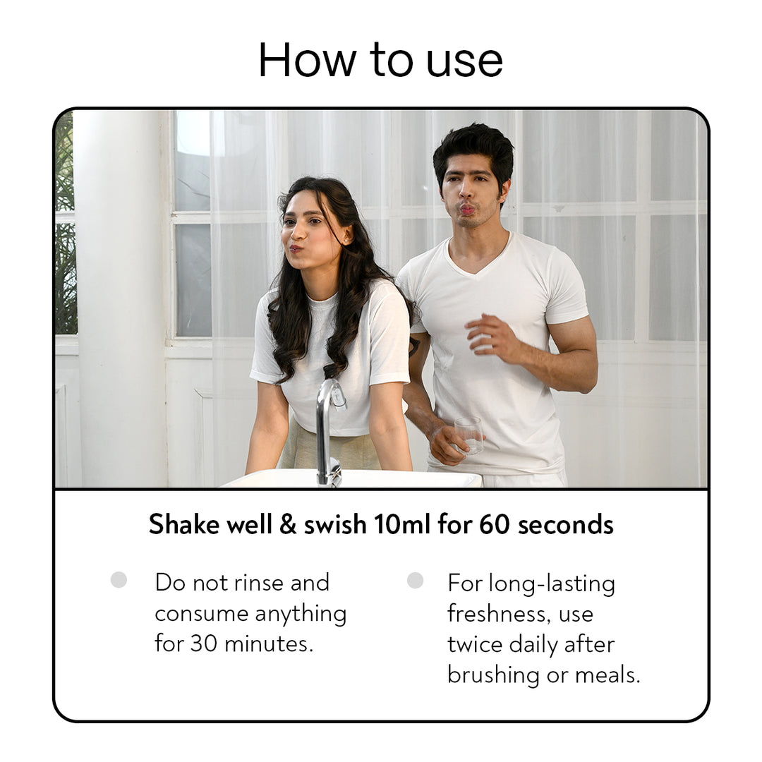 Habbits Teeth-Whitening Charcoal & Spearmint Natural Mouthwash (Pack of 2)