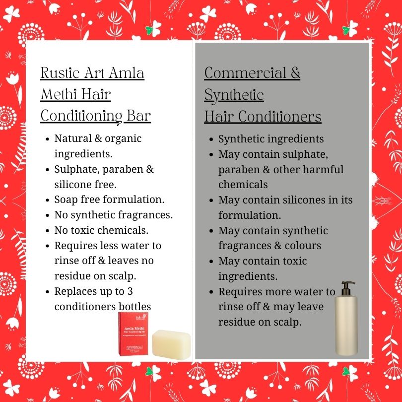 Rustic Art Organic Amla Methi Hair Conditioning Bar 60gm