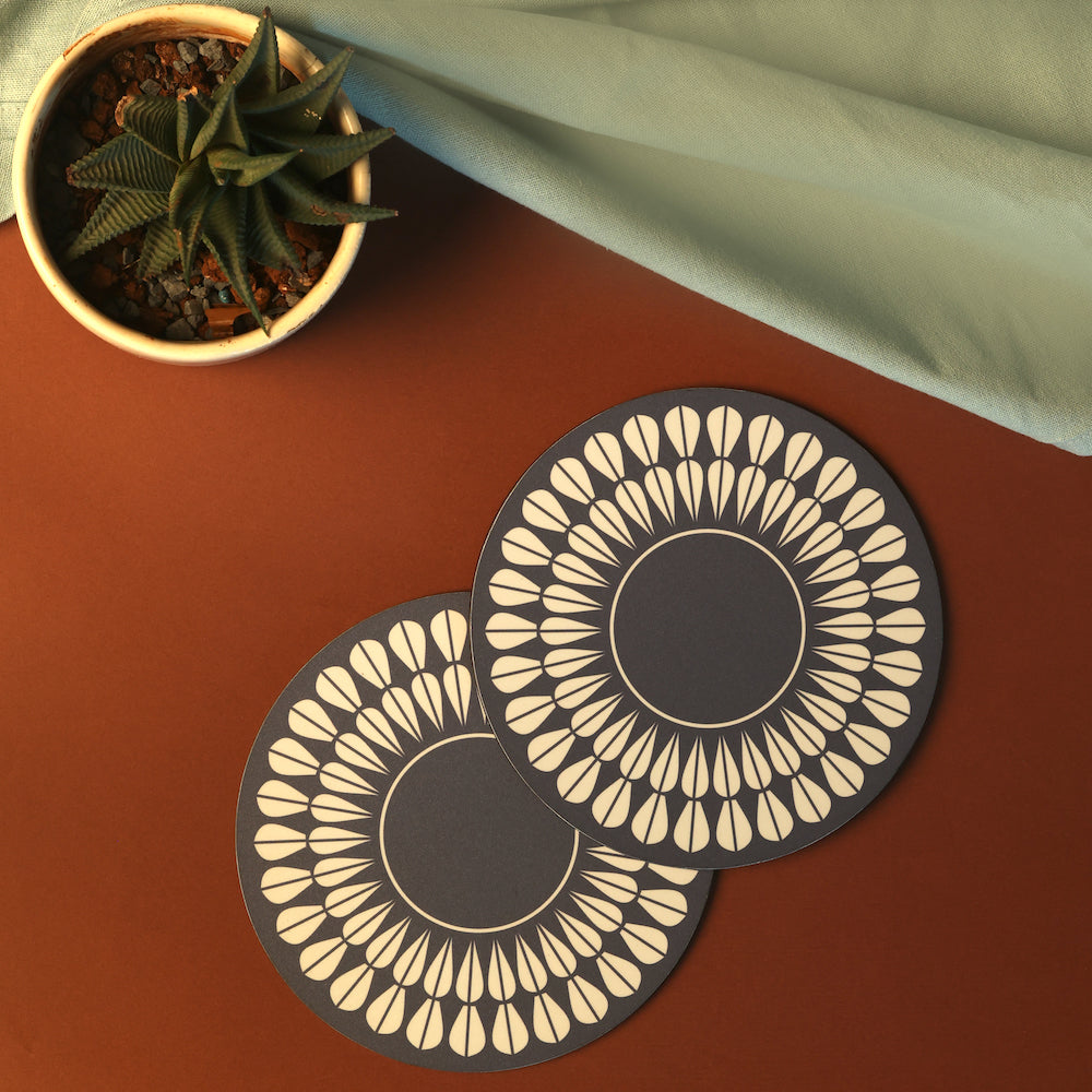 BambaiSe Blue Petal Big Trivet | Set of 4 | Big Size