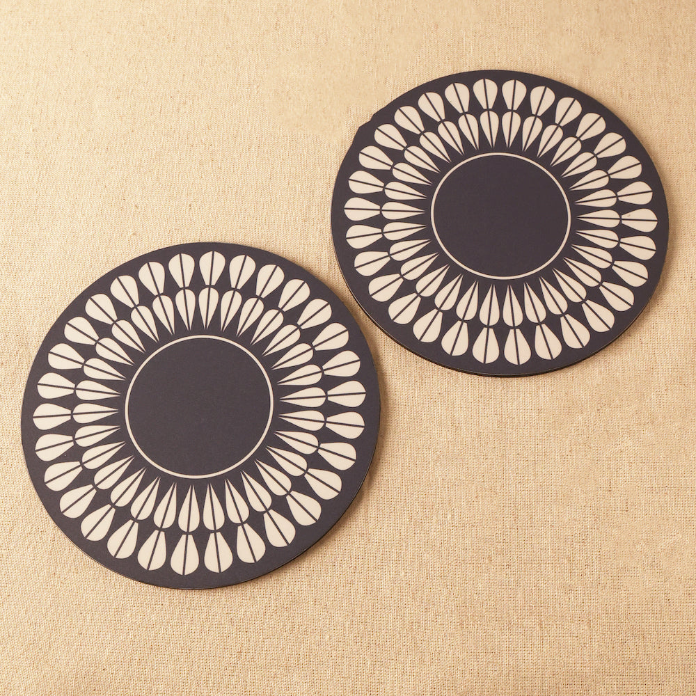BambaiSe Blue Petal Big Trivet | Set of 4 | Big Size