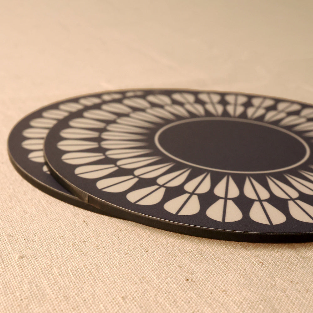 BambaiSe Blue Petal Big Trivet | Set of 4 | Big Size