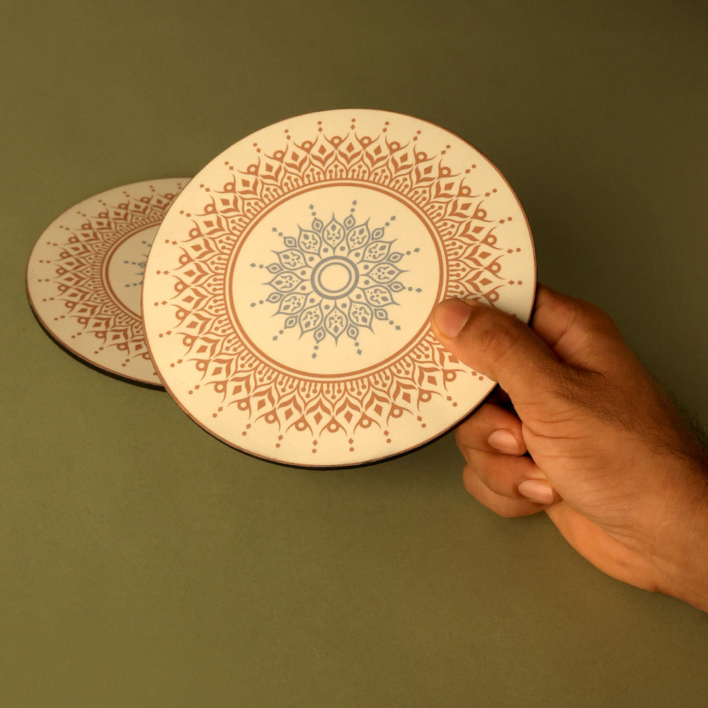 BambaiSe blue bloom Big Trivet | Set of 4 | Big Size