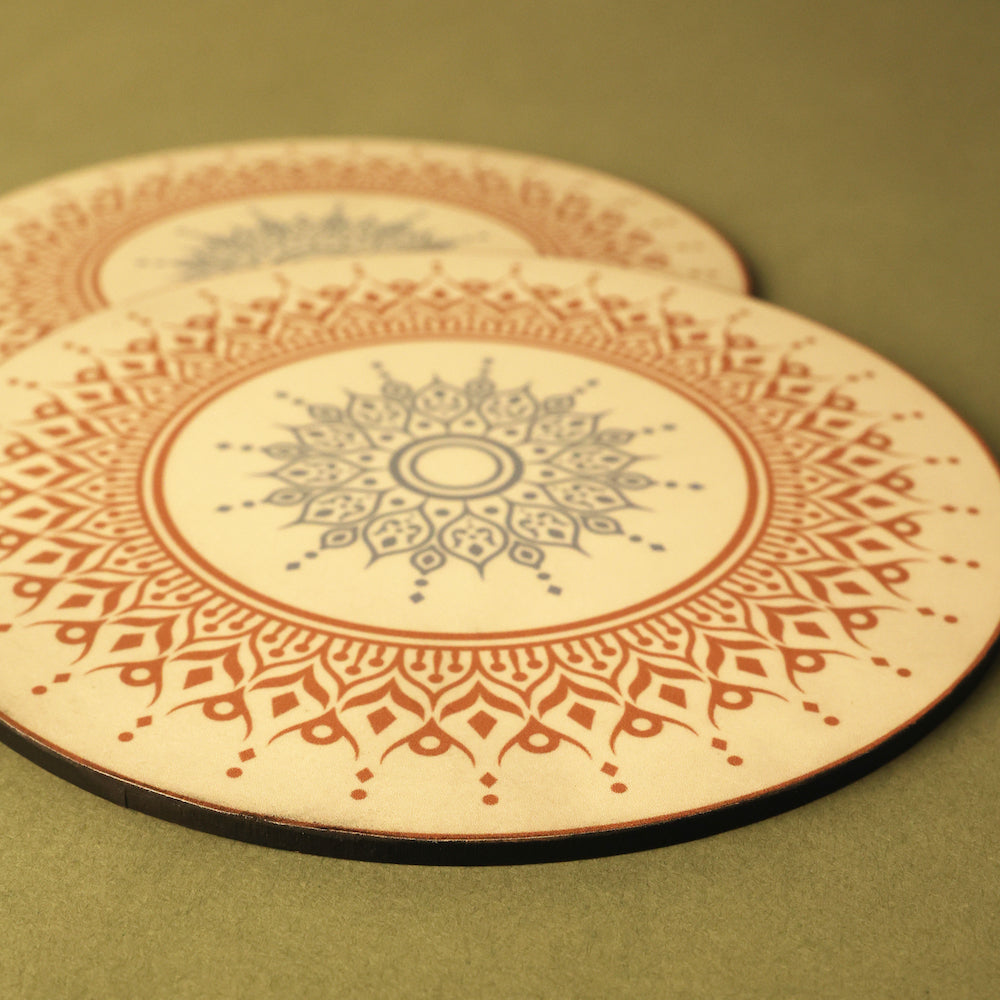 BambaiSe blue bloom Big Trivet | Set of 4 | Big Size