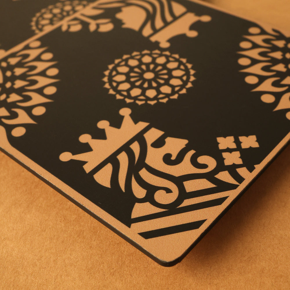 BambaiSe Gold King Queen Big Trivet | Set of 4 |Wooden