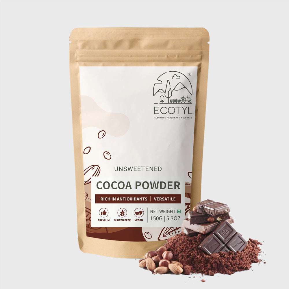 Ecotyl Cocoa Powder | Unsweetened | Perfect for Baking | Pack of 2 | 150g X 2