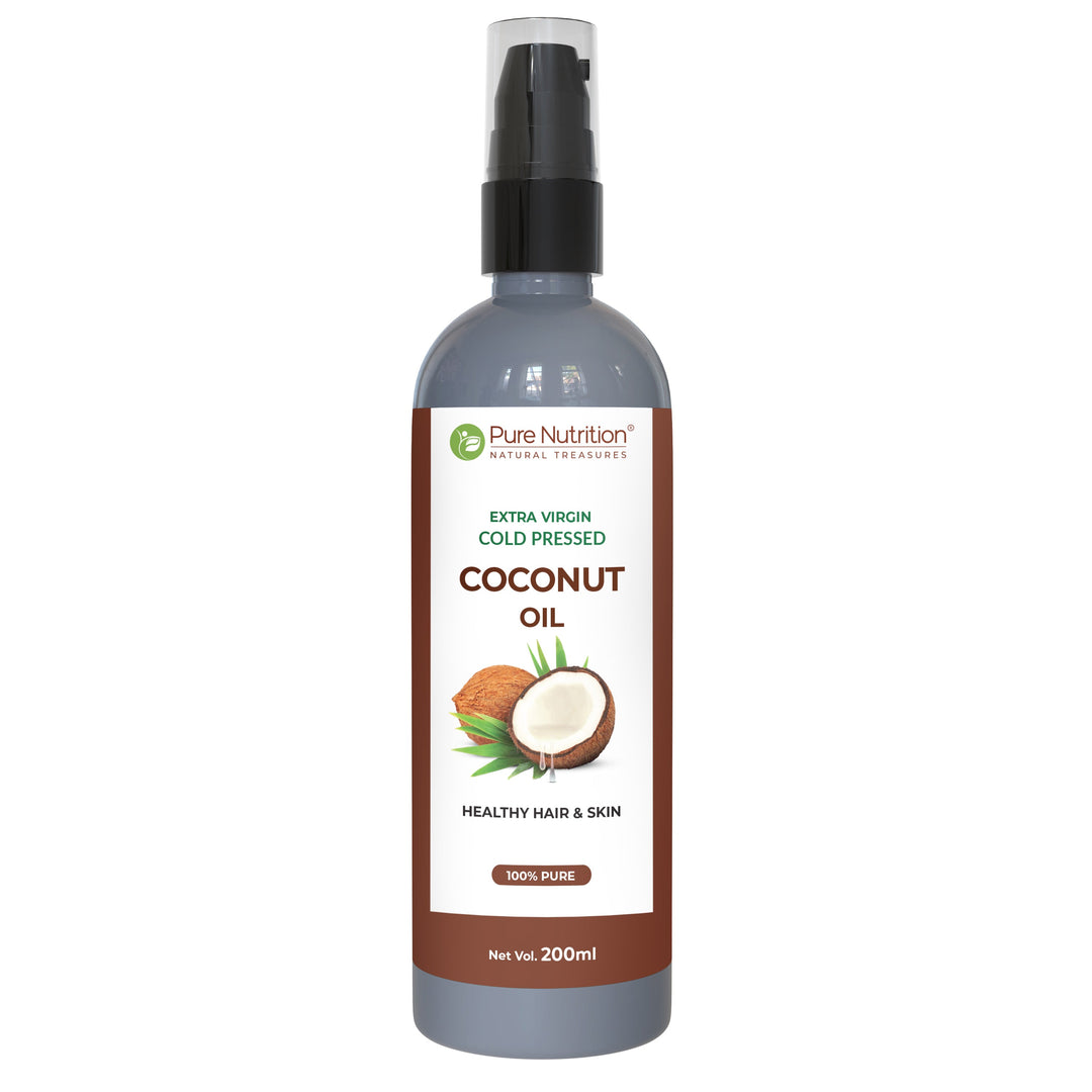 Pure Nutrition Extra Virgin Cold Pressed Coconut Oil 200ml | 100% Pure | Multipurpose Use