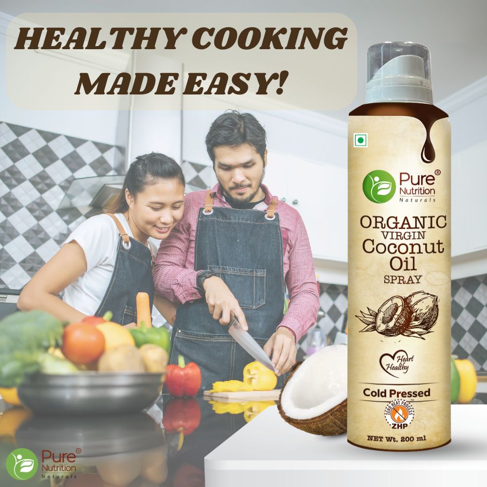 Coconut Oil Cooking Spray 200ml | 100% Organic, Extra Virgin, Cold Pressed | Low Calorie Cooking