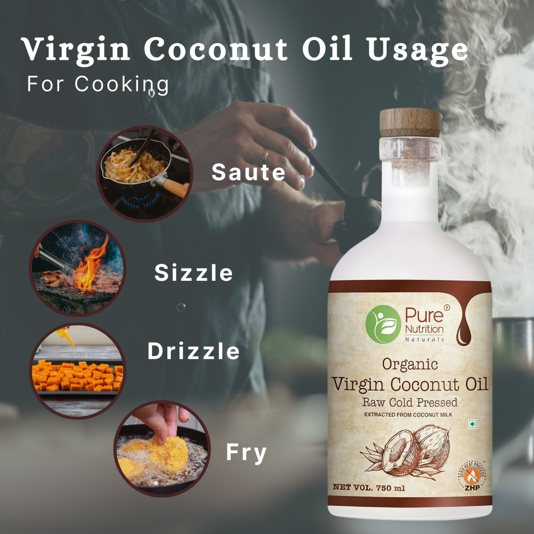 Organic Virgin Coconut Oil Cold-Pressed, Pure & Unrefined, Nutrient-Rich 750ml