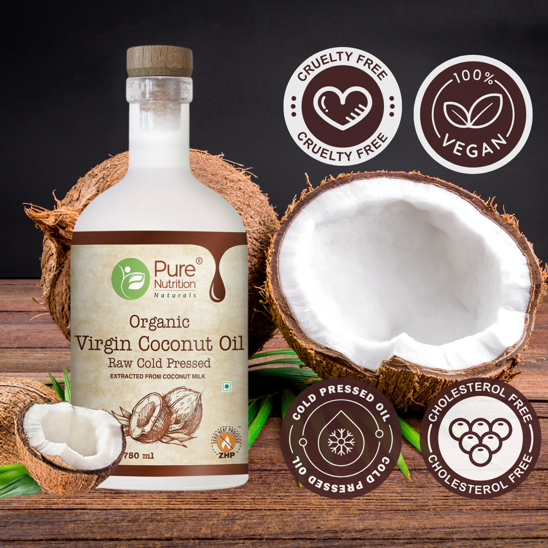 Organic Virgin Coconut Oil Cold-Pressed, Pure & Unrefined, Nutrient-Rich 750ml