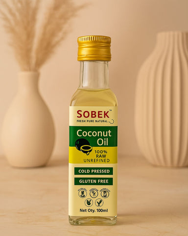 Sobek Naturals Pure Coconut Oil | Cold Pressed Gluten Free 100 ml