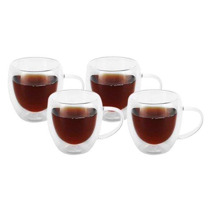 The Bean Co Roasters Double Wall Coffee Cup | Borosilicate Glass | Insulated Layer Cups | Perfect for Coffee and Tea