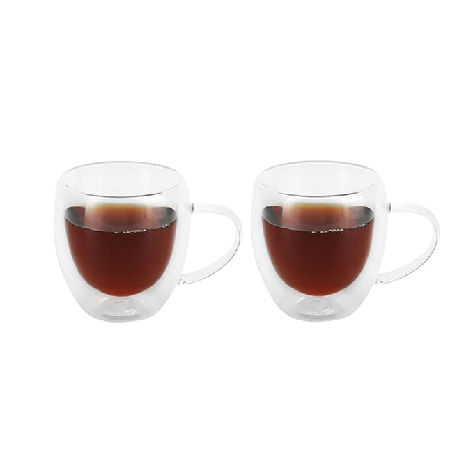 The Bean Co Roasters Double Wall Coffee Cup | Borosilicate Glass | Insulated Layer Cups | Perfect for Coffee and Tea
