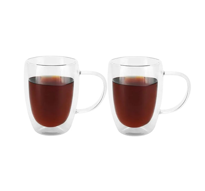 The Bean Co Roasters Double Wall Coffee Cup | Borosilicate Glass | Insulated Layer Cups | Perfect for Coffee and Tea