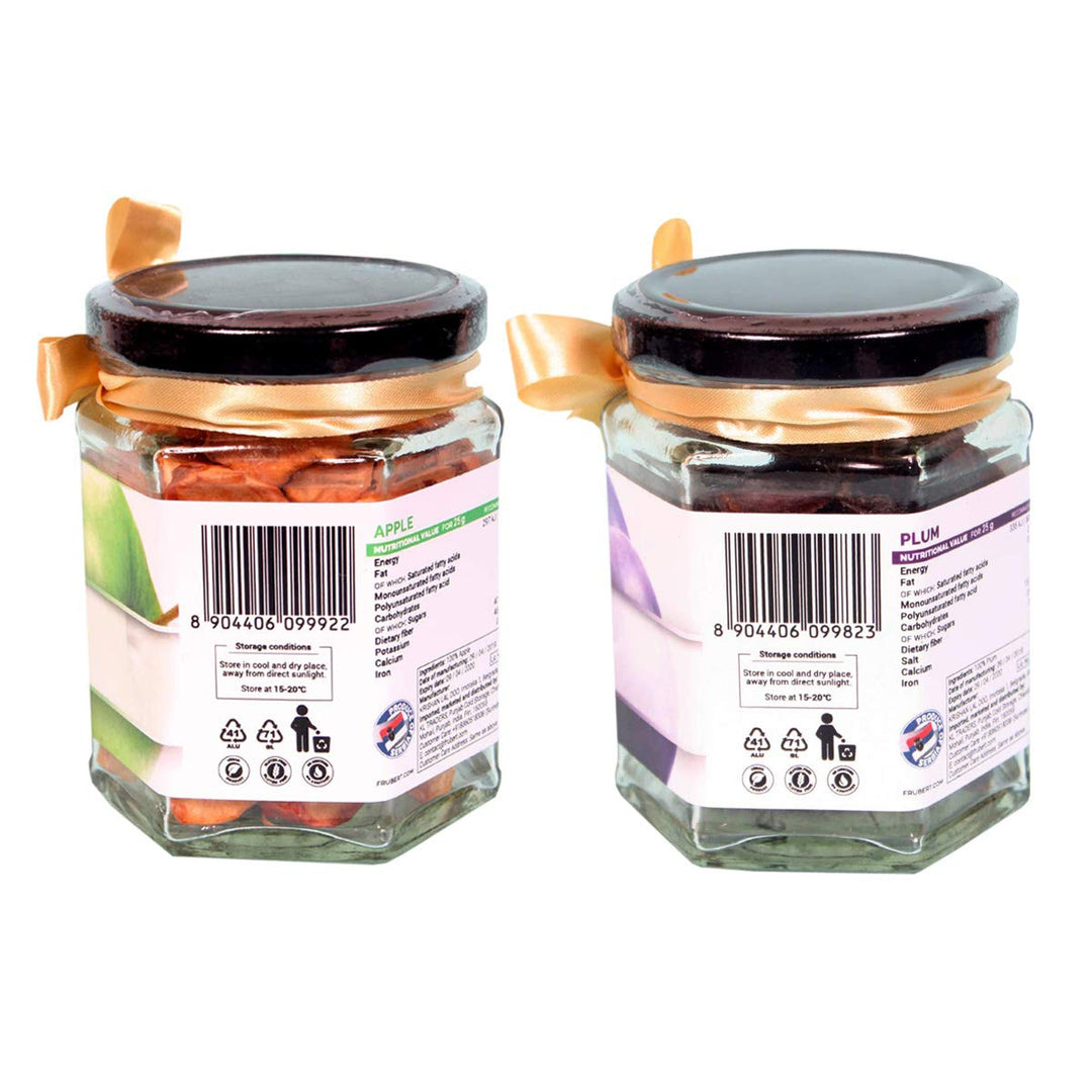 Frubert Dried Plum+Dried Apple Combo Pack ( Gluten Free, Vegan and No Preservative)