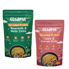 Gladful Sprouted chilla carrot and methi - amaranth instant mix combo (pack of 2) -  400 gms