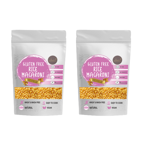 INDULGENCE Gluten Free Rice Macaroni 400 gms ( pack of 2)