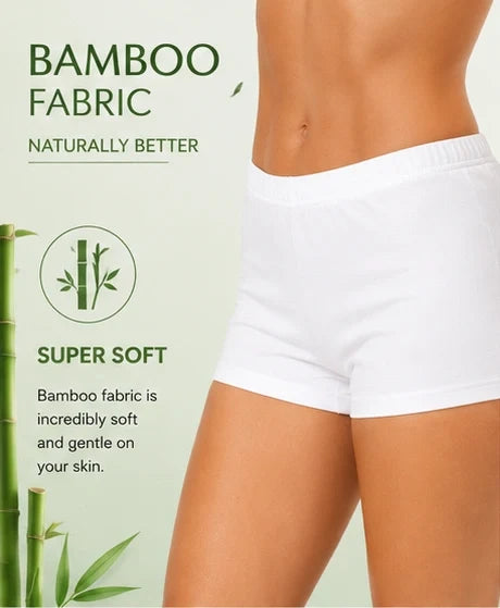 Women Bamboo Fabric Women Boy Short White | Mid Rise Soft Breathable | Pack Of 2