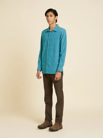 Serene Bondi Blue Handloom Shirt