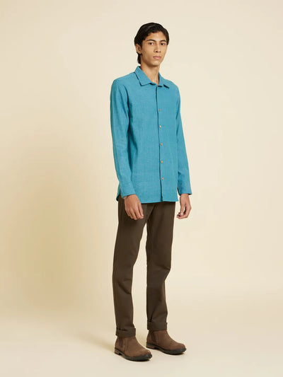 Serene Bondi Blue Handloom Shirt