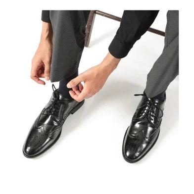 Winger Black Wingtip Brogue Derby Shoes