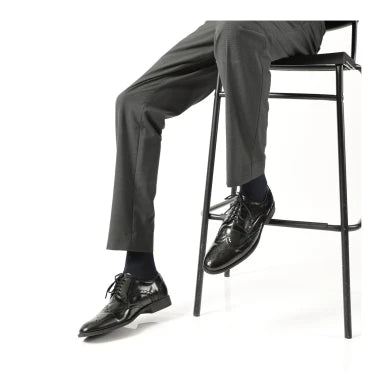 Winger Black Wingtip Brogue Derby Shoes