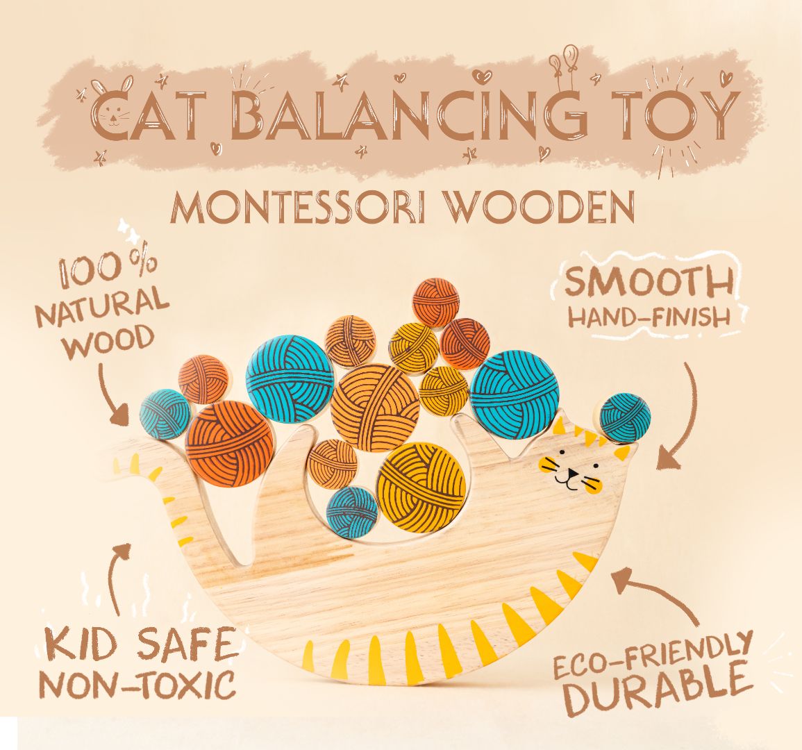 Little Lifters Cat Balancing Toy – Montessori Wooden