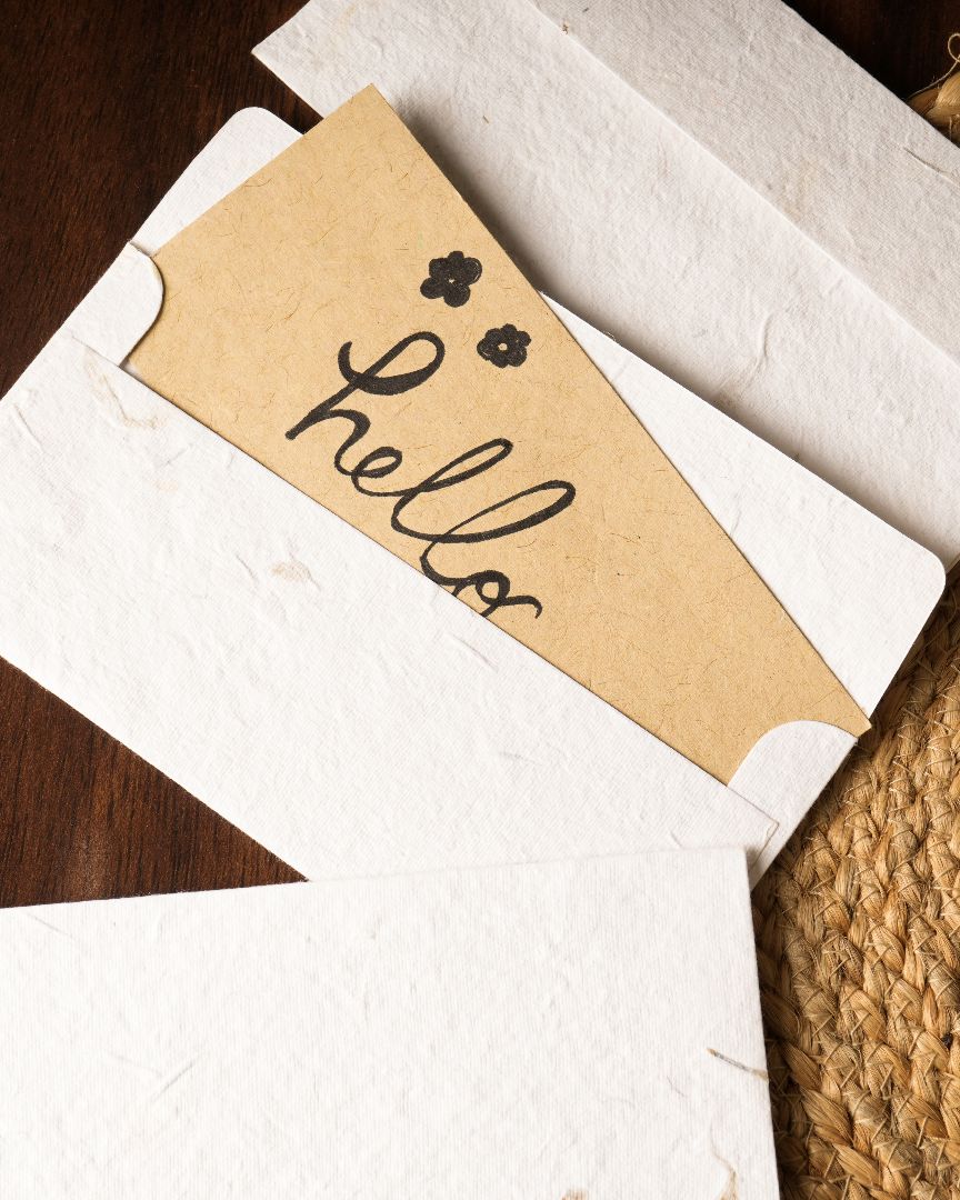 Ecokari Beige Handmade Envelopes | Note Cards