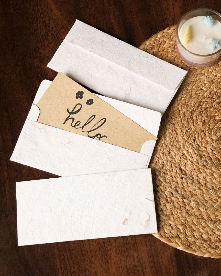 Ecokari Beige Handmade Envelopes | Note Cards